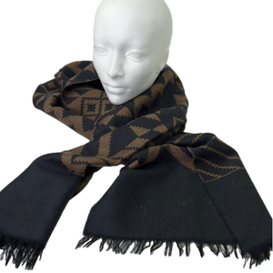 Men's Harry Rosen Blue & Tan Winter Scarf